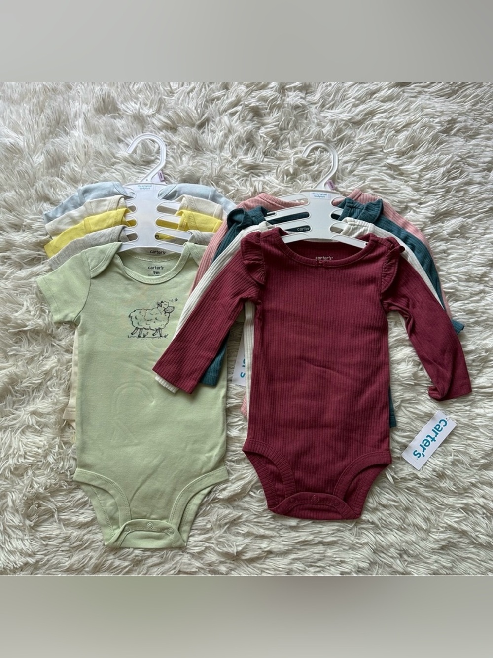 Carter’s Baby Bodysuits 9M NWT 9-Piece Bundle Long & Short Sleeve
